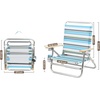 Portal Beach Chair, 4 Position Folding Beach Chairs with Backpack Straps Lightweight Low Beach Chairs for Adults, Support up to 225 lbs, Green(Blue)