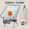 Portal Folding Camp Chairs Portable Backpacking Chair Comapct Beach Chair for Hiking Travel Outdoor Sports Picnic Garden Festival Lightweight, 225LBS