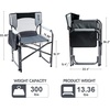 Portal Folding Director Chair with 2-Way Rotating Side Table, Heavy Duty 300 lb Camping Chair with Swivel Tray & Cup Holder, Ergonomic Mesh Back Portable Outdoor Seat for RV, Tailgating & Lawn, Grey(Grey)