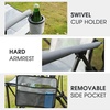 Portal Oversized Quad Folding Camping Chair High Back Cup Holder Hard Armrest Storage Pockets Carry Bag Included, Support 300 lbs (Dark Grey)