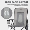 Portal Oversized Quad Folding Camping Chair High Back Cup Holder Hard Armrest Storage Pockets Carry Bag Included, Support 300 lbs (Dark Grey)