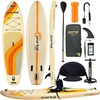 PORTAL SUP Inflatable Paddle Board for Adults 10’6” Stand Up Paddleboard,Non-Slip Deck Blow up Paddle Boards with Adjustable Paddle, Carry Bag, and Repair Kit(Beige with Seat)