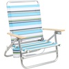 Portal Beach Chair, 4 Position Folding Beach Chairs with Backpack Straps Lightweight Low Beach Chairs for Adults, Support up to 225 lbs, Green(Blue)