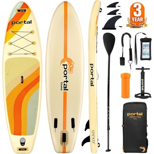 PORTAL SUP Inflatable Paddle Board for Adults 10’6” Stand Up Paddleboard,Non-Slip Deck Blow up Paddle Boards with Adjustable Paddle, Carry Bag, and Repair Kit(10ft Beige)