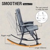 Portal Thick Padded Folding Rocking Camping Chair Outdoor 400 LBS | Folding Rocking Camping Chair Thick Padded Recliner Portable Rocker for Patio Porch Backyard Living Room(2 Pack-grey)