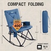 Portal Thick Padded Folding Rocking Camping Chair Outdoor 400 LBS | Folding Rocking Camping Chair Thick Padded Recliner Portable Rocker for Patio Porch Backyard Living Room(2 Pack-blue)
