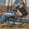 Portal Thick Padded Folding Rocking Camping Chair Outdoor 400 LBS | Folding Rocking Camping Chair Thick Padded Recliner Portable Rocker for Patio Porch Backyard Living Room(2 Pack-grey)