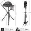 Portal Tall Folding Tripod Stool Portable Tripod Chair for Outdoor Camping | Portable Outdoor Design; Durable Construction; Easy Setup & Storage;Color: Gray(Black)