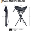 Portal Tall Folding Tripod Stool Portable Tripod Chair for Outdoor Camping | Portable Outdoor Design; Durable Construction; Easy Setup & Storage;Color: Gray(Elevated Black Mesh)