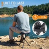 Portal Tall Folding Tripod Stool Portable Tripod Chair for Outdoor Camping | Portable Outdoor Design; Durable Construction; Easy Setup & Storage;Color: Gray(Compact Mesh Blue 2p)