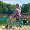 Portal Tall Folding Tripod Stool Portable Tripod Chair for Outdoor Camping | Portable Outdoor Design; Durable Construction; Easy Setup & Storage;Color: Gray(Elevated Black Mesh)