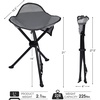 Portal Tall Folding Tripod Stool Portable Tripod Chair for Outdoor Camping | Portable Outdoor Design; Durable Construction; Easy Setup & Storage;Color: Gray(Elevated Grey)