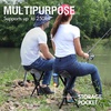 Portal Tall Folding Tripod Stool Portable Tripod Chair for Outdoor Camping | Portable Outdoor Design; Durable Construction; Easy Setup & Storage;Color: Gray(Elevated Grey)