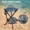 Portal Tall Folding Tripod Stool Portable Tripod Chair for Outdoor Camping | Portable Outdoor Design; Durable Construction; Easy Setup & Storage;Color: Gray(Elevated Black Mesh)