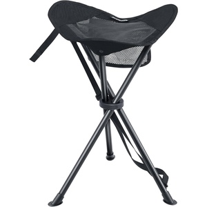 Portal Tall Folding Tripod Stool Portable Tripod Chair for Outdoor Camping | Portable Outdoor Design; Durable Construction; Easy Setup & Storage;Color: Gray(Elevated Black Mesh)