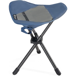 Portal Tall Folding Tripod Stool Portable Tripod Chair for Outdoor Camping | Portable Outdoor Design; Durable Construction; Easy Setup & Storage;Color: Gray(Compact Mesh Blue)