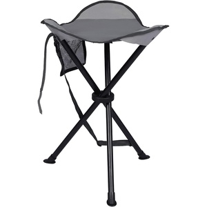 Portal Tall Folding Tripod Stool Portable Tripod Chair for Outdoor Camping | Portable Outdoor Design; Durable Construction; Easy Setup & Storage;Color: Gray(Elevated Grey)