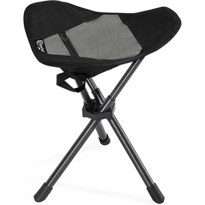 Portal Tall Folding Tripod Stool Portable Tripod Chair for Outdoor Camping | Portable Outdoor Design; Durable Construction; Easy Setup & Storage;Color: Gray(Compact Mesh Black)