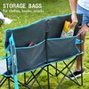 Portal 2 Person Camping Loveseat Folding Double Duo Camp Chair for Adults High Back Outdoor, Support 500 lbs, Blue