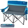 Portal 2 Person Camping Loveseat Folding Double Duo Camp Chair for Adults High Back Outdoor, Support 500 lbs, Blue